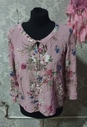 Bluzka w paski kwiaty Jean Pascale roz. L/40
