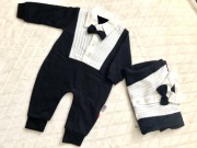 Pajac chłopięcy z muchą elegancki