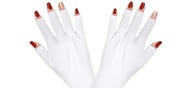 Rękawiczki do manicure ochrona przezd UV białe półpalce dla kobiet 