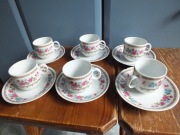 zestaw kawowy komplet 12szt. filiżanki wys.5,5cm talerzyki 12,5cm OPIS