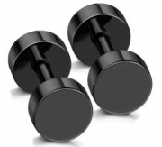 KOLCZYKI MĘSKIE CZARNE TUNEL FAKE  10mm STAL CHIRURGICZNA 316 L 2 SZTUKI