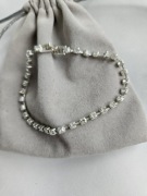 Bransoletka srebrna vintage stal kryształki