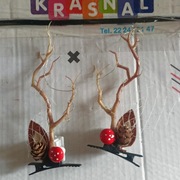 Świecące spinki do włosów rogi renifera