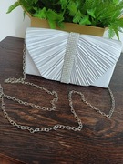 Srebrna kopertówka torebka- cyrkonie