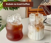FALISTA SZKLANKA KUBKI DO MROŻONEJ KAWY UROCZE KUBECZKI  500ML  2 SZT.