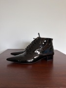 Czarne botki na słupku wiązane i na zamek rozmiar 38 marka Gino Rossi