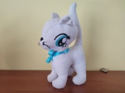 Maskotka kotek biały ze wstążką