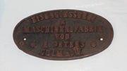 Tabliczka żeliwna Eisengiesserei & Maschinen Fabrik Culm (Chełmno)