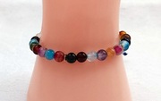 Bransoletka z Agatem 6 mm makrama boho kolorowa