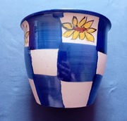 Ceramiczna ręcznie malowana osłonka doniczki, Germany nr 2352/17.