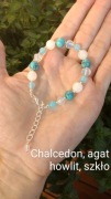 Bransoletka Baby Blue – chalcedon, agat, howlit, kryształ