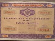 Bony oszczędnościowe  PKO 1000 zł z 1971 roku