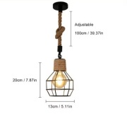 Lampa wisząca, żyrandol, lina loft / industrial / boho