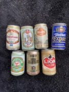 zestaw puszek po piwie vintage retro lata 80 90 okocim oranjeboom lion