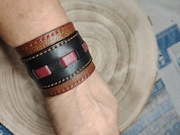 Bransoletka Męska Skóra Naturalna | Handmade | Solidne Napy 20cm