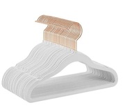 Zestaw 30szt. Wieszaków Wieszaki Welurowe Białe Dziecięce