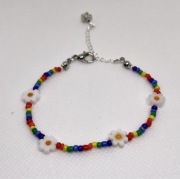 Tęczowa bransoletka z koralików handmade