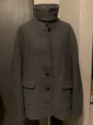 ZARA kurtka płaszcz trencz narzutka z wełną oversize szary grafit duży