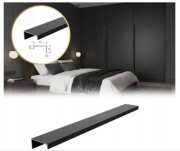 Uchwyt meblowy krawędziowy Way 1056 Aluminiowy czarny 1 metr 4 sztuki