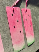 Akwarela Zakładka Tasiemka Książki Owoce Arbuz Rękodzieło