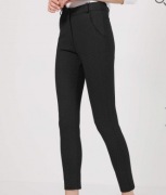 Eleganckie wzorzyste spodnie czarne S Unisono