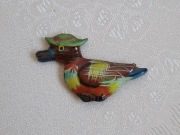 Kaczka w kapeluszu - magnes na lodówkę