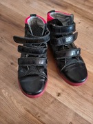 Bartek 32 półbuty botki czarne rzepy różowe