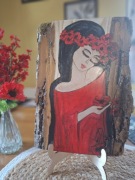 Obraz malowany ręcznie Anioł w makach 