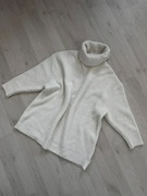 kremowy golf sweter mięciutki ciepły gruby 3/4 rękaw 36 S