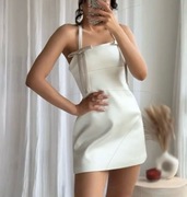 sukienka z kokardami satynowa S 36