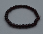 Bransoletka NATURALNY GRANAT 6mm Czerwony + Torebka | WYPRZEDAŻ