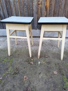 2 stołki kuchenne ze skrytką z czasów PRL-U 