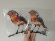 Dwa nowe witraże witrażyki łapacze słońca ptaszki rudziki 