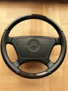 Kierownica MB w140 w124 ciemne drewno czarna skóra
