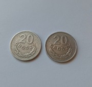 20 groszy dwie monety z 1957 i 1966 roku