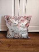 Dekoracyjna poszewka na poduszkę 2d z królikiem Wielkanoc święta Nowa.