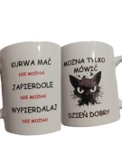 Kubek z kotkiem, z nadrukiem 330ml można tylko mówić dzień dobry 