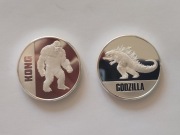 NIUE: GODZILLA i KING KONG 2 SREBRNE MONETY 2021