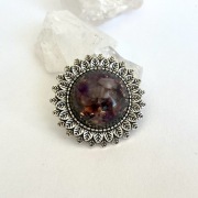 Broszka, orgonit osobisty, ametyst, kwarc różowy