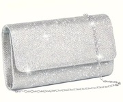 TOREBKA SREBRNA WIZYTOWA BŁYSZCZĄCA KOPERTÓWKA WIECZOROWA NA ŚLUB WESELE