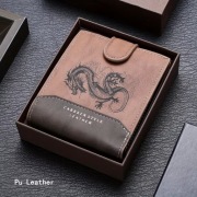 CARRKEN Męski Krótki Portfel z Unikalnym Totemem Smoka