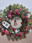 Wianek na drzwi 45cm zimowy świąteczny 