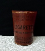 Przedwojenny, skórzany kubek do gry w kości