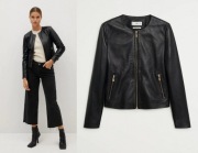 MANGO kurtka czarna ramoneska skóra naturalna 100% NOWA S/36