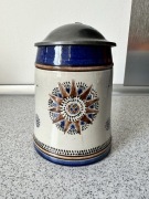 Stary kufel do piwa z cynową pokrywką 0,5L 