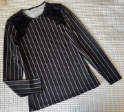 Zara bluzka bordo tunika golf jesień boho frędzle s modna