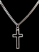 Naszyjnik Pancerka 2 mm 50 cm + 5 cm Przedłużka Stal + Krzyżyk