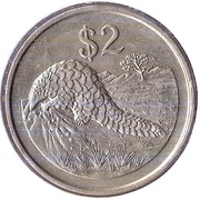 ZIMBABWE 2 dolary 1997, KM# 12, AU