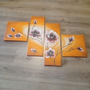 Obraz na płótnie ręcznie malowany tryptyk