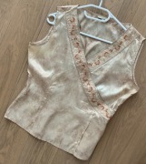Elegancka VILA bluzka b/rękawów BEŻ ZŁOCISTY r/ 40